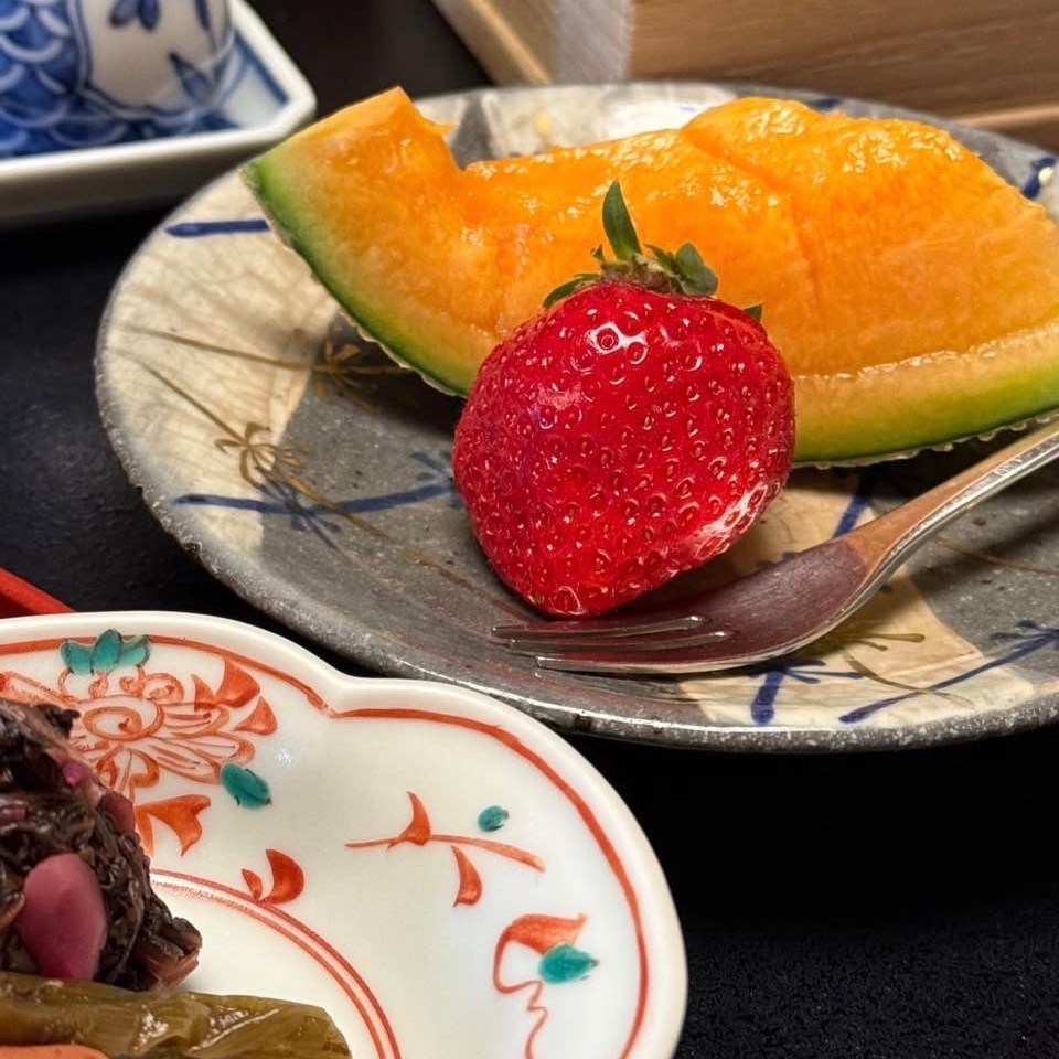 Melon and strawberry